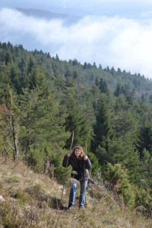 lezem v breg z naravnima palicama, foto Grison